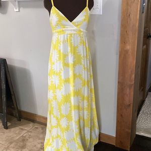 Hutch maxi dress rayon yellow flower tropical size small